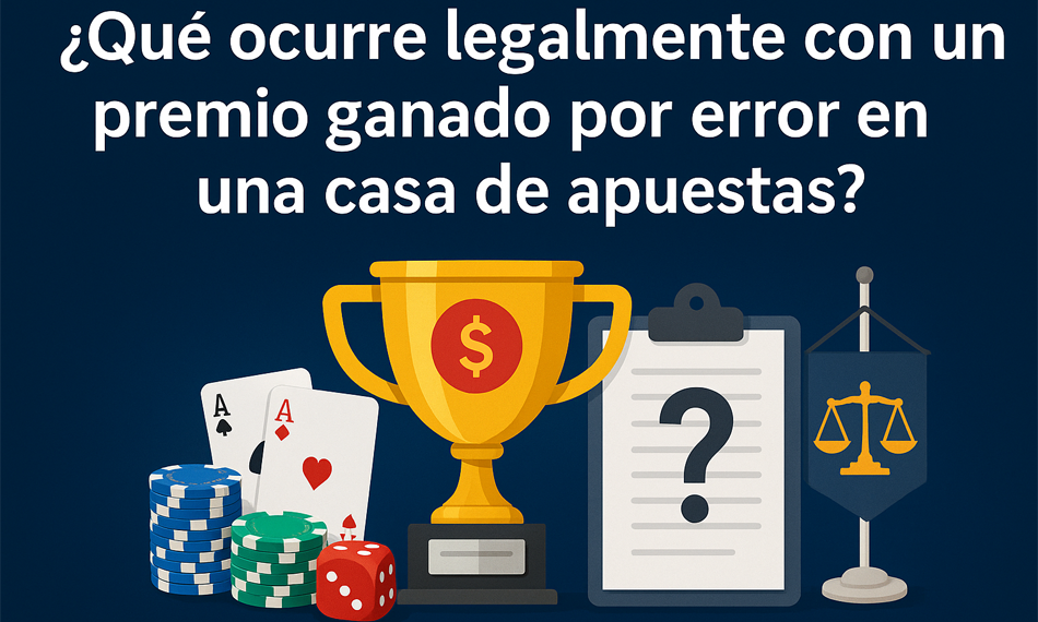 ¿Qué ocurre legalmente con un premio ganado por error en una casa de apuestas?